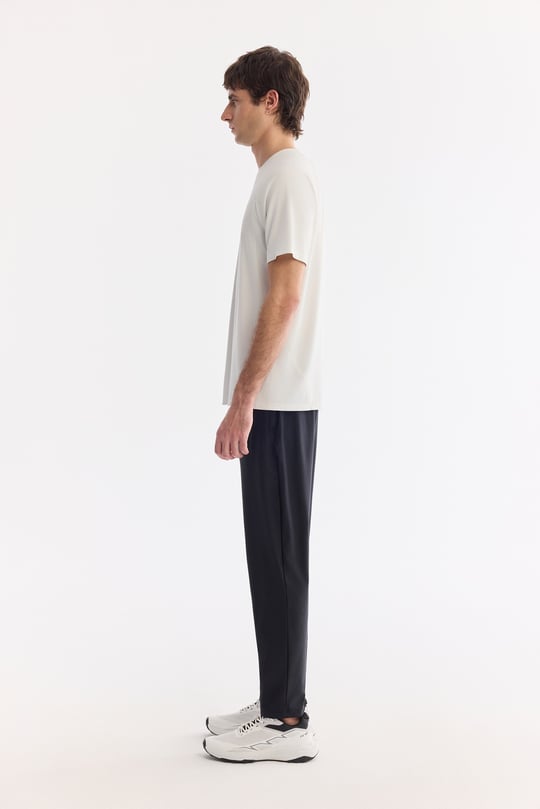 Ekru Bisiklet Yaka Baskılı Soft Touch Nefes Alan T-Shirt