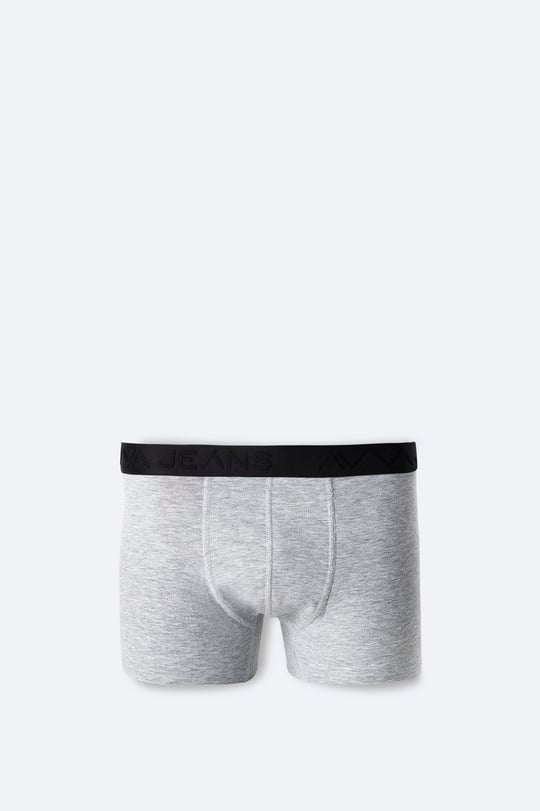 Gri Basic Pamuklu Tekli Boxer