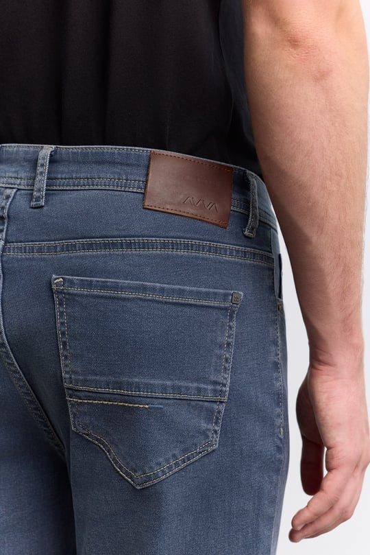 İndigo Eskitme Yıkamalı Pamuklu Elastan Jean Pantolon