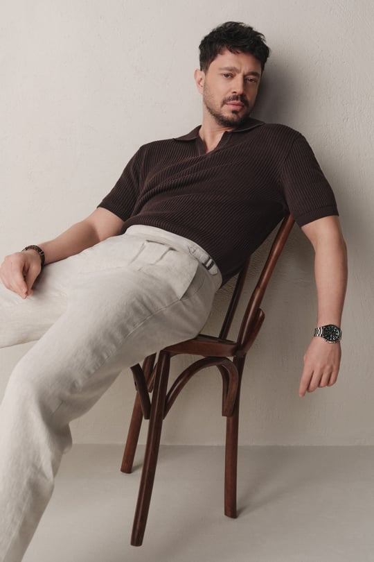 Kahverengi Polo Yaka Soft Touch Triko T-Shirt