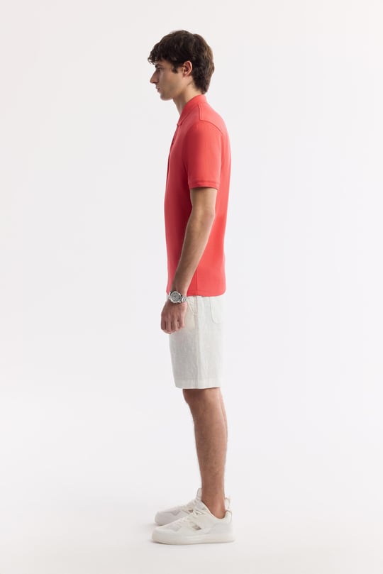 Mercan Kıvrılmaz Polo Yaka %100 Pamuk Basic T-Shirt