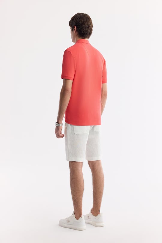 Mercan Kıvrılmaz Polo Yaka %100 Pamuk Basic T-Shirt