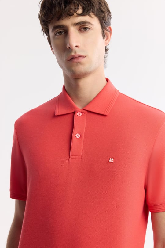 Mercan Kıvrılmaz Polo Yaka %100 Pamuk Basic T-Shirt