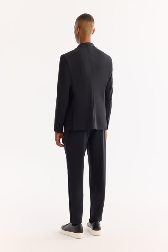 Siyah Mono Yaka Bi-Stretch Su İtici Kırışmaz Blazer Ceket