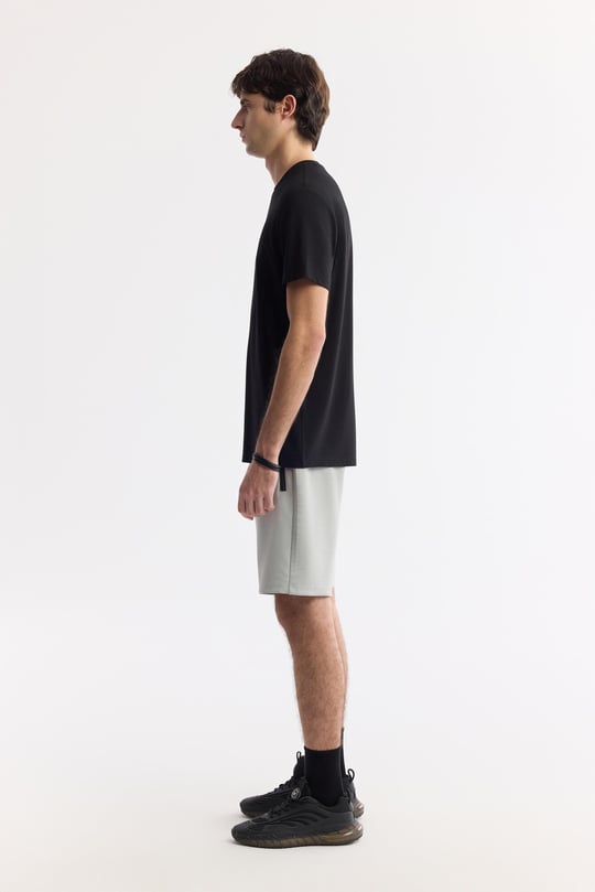 Siyah Bisiklet Yaka Baskılı Rayon Soft Touch T-Shirt
