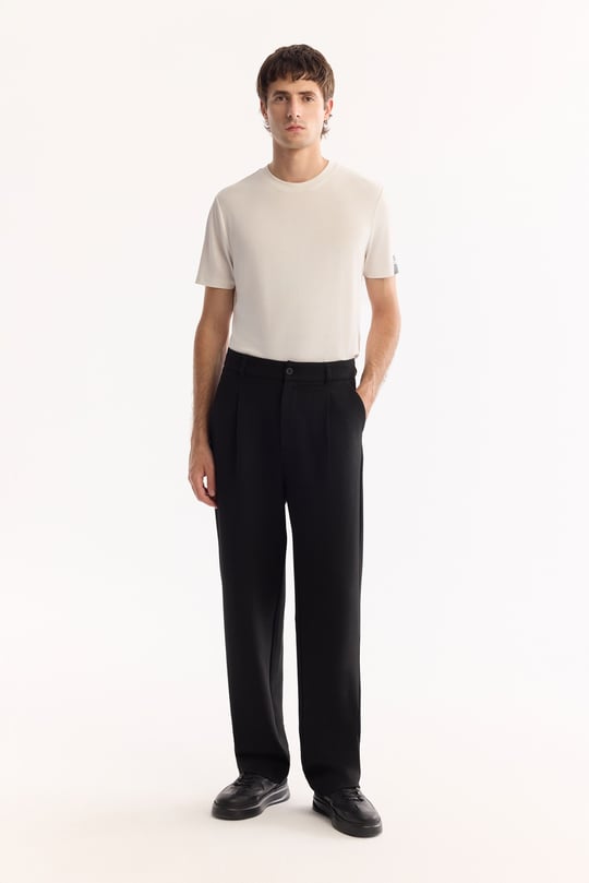 Siyah Klasik Bel Bi-Stretch Kolay Ütülenen Pantolon