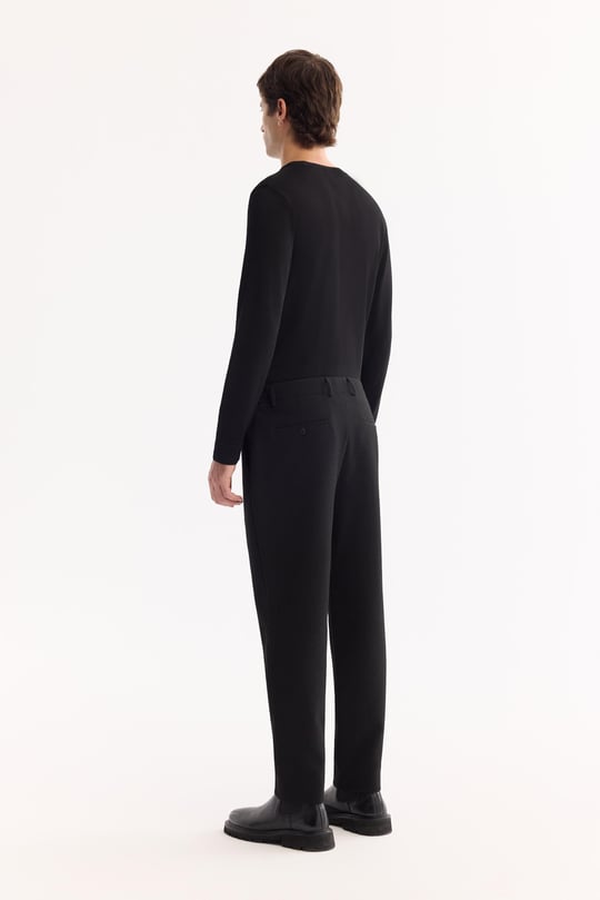 Siyah Yani Lastikli Bi-Stretch Hafif Pantolon