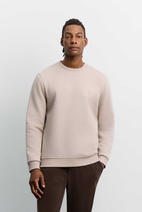 Taş Bisiklet Yaka 3 İplik Şardonlu -4 Dereceye Dayanıklı Sweatshirt