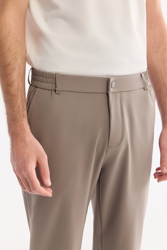 Vizon Yanı Lastikli Kırışmaz Teknik Kumaş Chino Pantolon