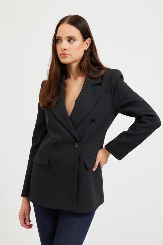 Kadın Siyah Cep Detaylı Blazer Ceket ST070W90451001 | Setre