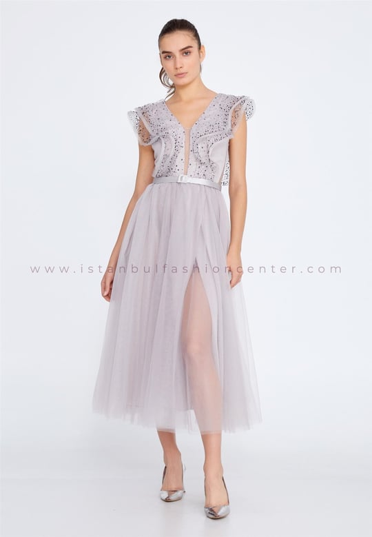 Purple grey hot sale prom dress