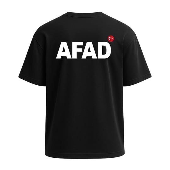 Afad Baskılı Tişört Siyah