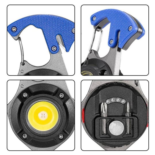 Çok Fonksiyonlu Mini Led Fener Tornavida Düdük Şişe Açacağı Mıknatıslı Anahtarlık PD-808
