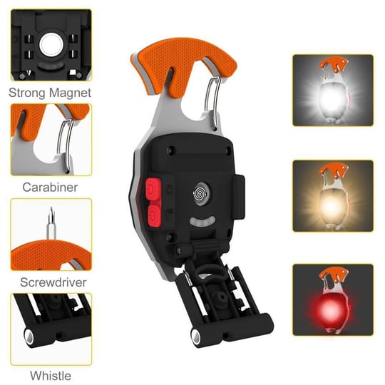 Çok Fonksiyonlu Mini Led Fener Tornavida Düdük Şişe Açacağı Mıknatıslı Anahtarlık PD-808