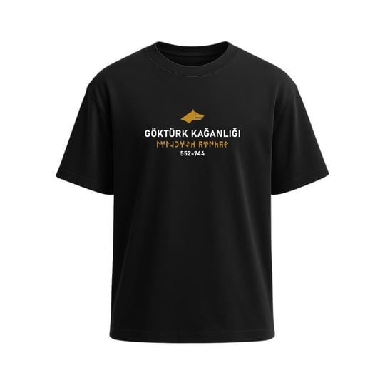 Göktürk Kağanlığı Baskılı Tişört Siyah