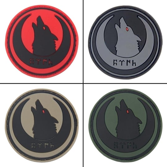 Hilal İçi Kurt Başı Silikon Patch Arma