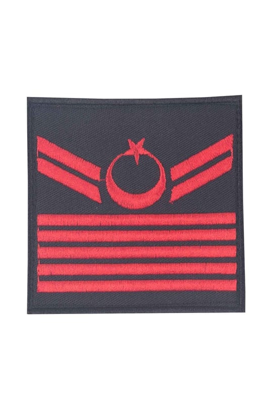 Jandarma Asayiş Uzman Çavuş Tören Rütbesi (Harici) Siyah Nakış Cırtlı
