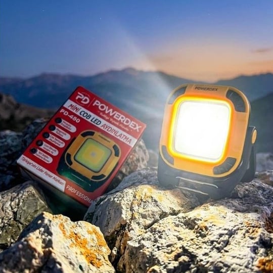 Mini Taşınabilir Şarjlı Led Projektör Fener Manyetik Güçlü Aydınlatma PD-480