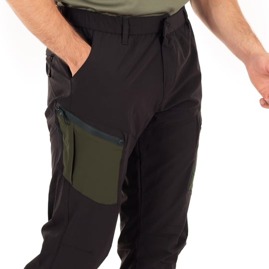 Trail Flex Taktik Pantolon Likralı Esnek Fermuar Cepli Siyah-Haki