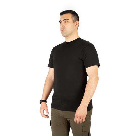 Tugan Taktikal Outdoor Bisiklet Yaka Likralı Tişört - Siyah