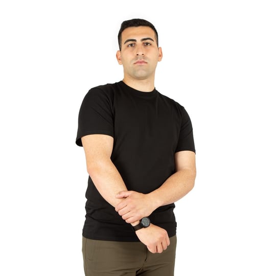 Tugan Taktikal Outdoor Bisiklet Yaka Likralı Tişört - Siyah