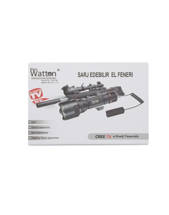Watton Güçlü Tüfek Aparat Uyumlu Şarjlı Fener Wt-149