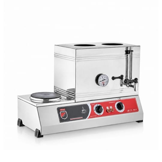 Silverinox Elektrikli 40lık - 2 Demlikli 28 Litre Çay Ocağı - Pleytli