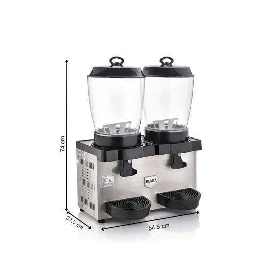Remta ST35 Royal Mini 11+11 Litre İkili Şerbet ve Ayran Soğutucu - Gri