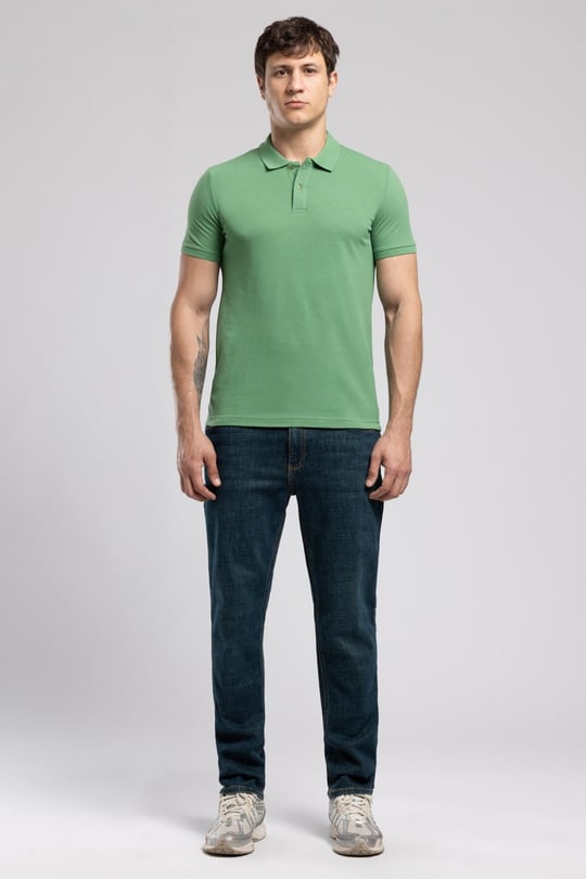 Marco Normal Bel Dar Kesim Düz Paça Yeşil Erkek Jean Pantolon