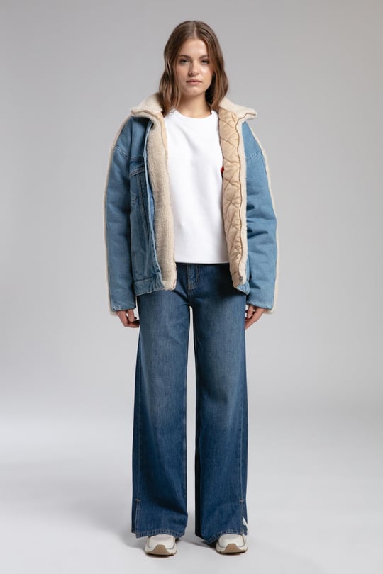 Brenda %100 Pamuk Jean Ceket Mavi - Lee Cooper Türkiye