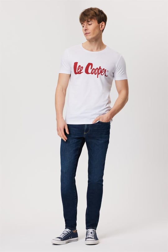 Londonlogo Erkek O Yaka T Sh rt Beyaz L Lee Cooper