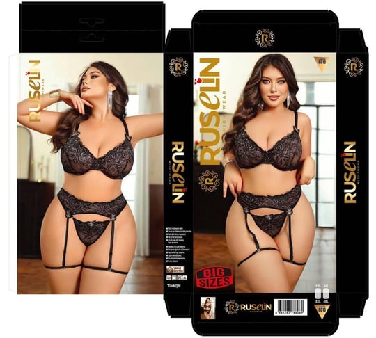 ç8013-big size dantelli jartiyer-siyah