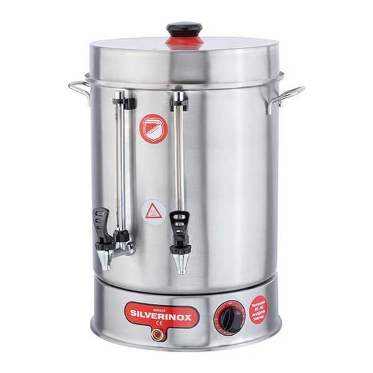 Işıkgaz Silverinox 1907 Basmalı Metal Musluklu Çay Makinesi, 160 Bardak Kapasiteli, 15 Litre