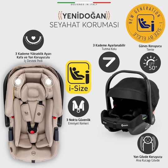 Elele Firenze Travel Sistem Bebek Arabası Siyah