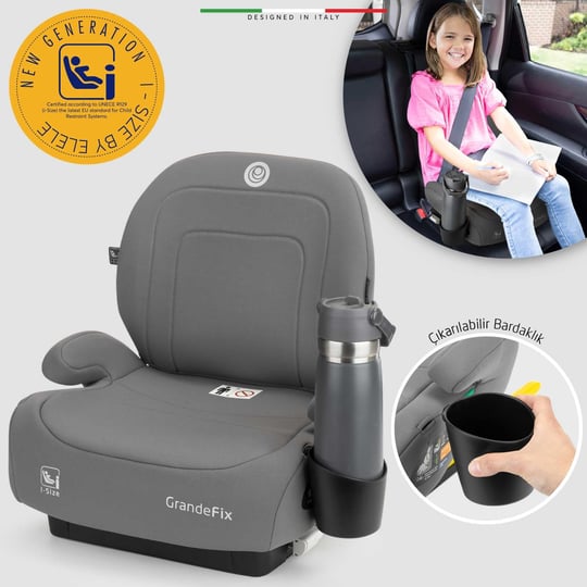 Elele GrandeFix I-Size Yükseltici Oto Koltuğu İsoFix 125-150 CM 15-36 KG Siyah