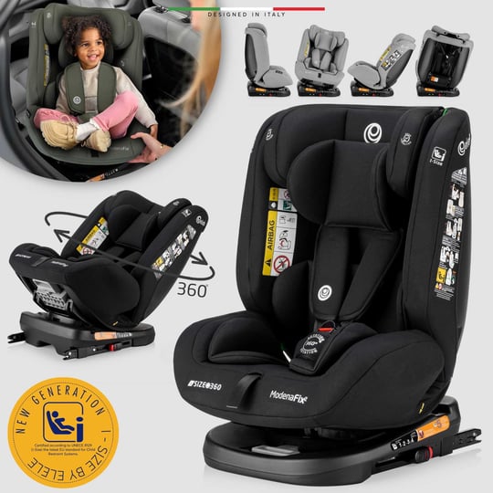 Elele ModenaFix 2 360° Dönen I-Size Oto Koltuğu İsoFix 40-150 CM 0-36 KG Siyah