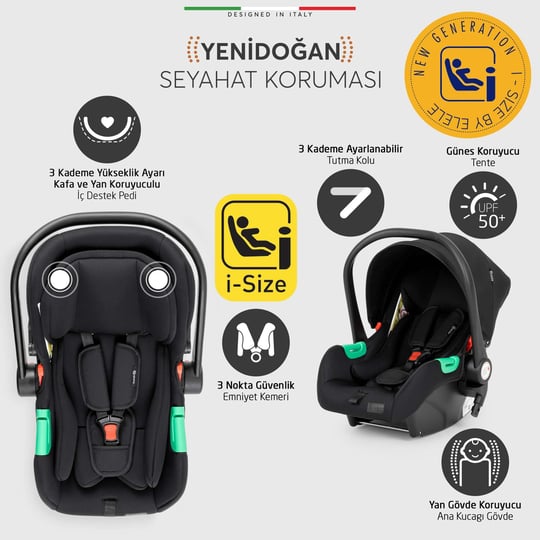 Elele Nuvola Kabin Tipi Travel Sistem Bebek Arabası Siyah