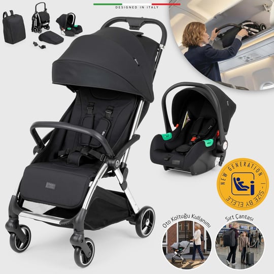 Elele Nuvola Kabin Tipi Travel Sistem Bebek Arabası Siyah