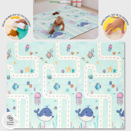 Elele Ocean Road Katlanabilir Oyun Matı Oyun Halısı 180x200x1 XFD212 Ocean Road