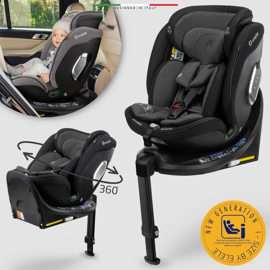 Elele StradaFix 360° Dönen I-Size Oto Koltuğu İsoFix 40-150 CM 0-36 KG Siyah