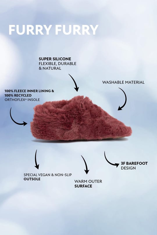Furry Furry Maroon Furry Barefoot Smart Booties