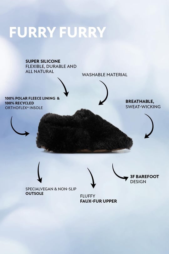 Furry Furry Black Furry Barefoot Smart Booties