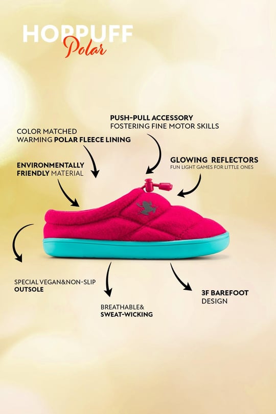 Hoppuff Polar Fuxia Barefoot Kids Shoes