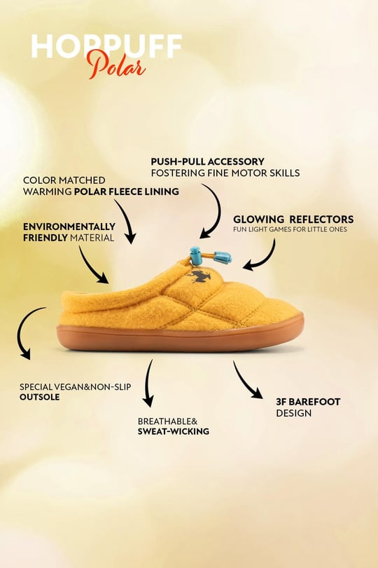 Hoppuff Polar Yellow Barefoot Kids Shoes