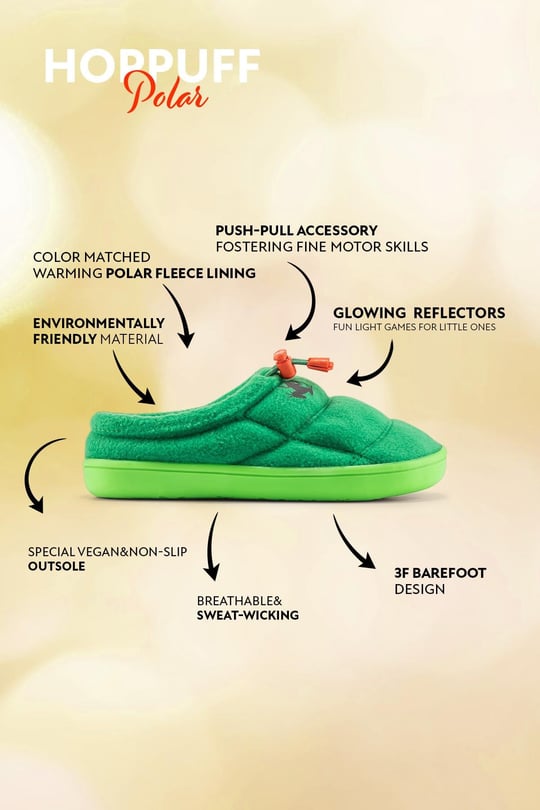 Hoppuff Polar Green Barefoot Kids Shoes