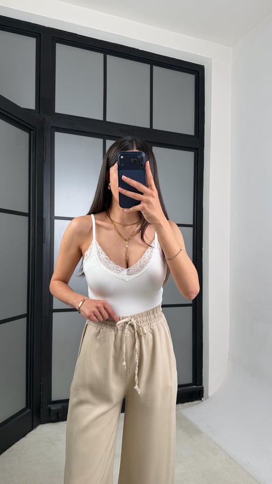 Taş Beli Lastikli Tencel Denim Pantolon GAUS-01474