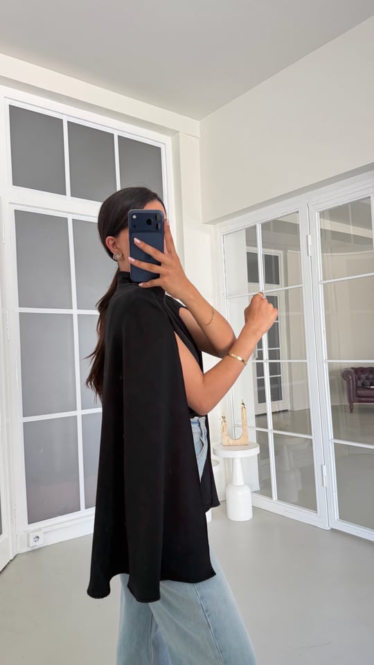 Siyah Muadil Pelerin Bluz GAUS-01756
