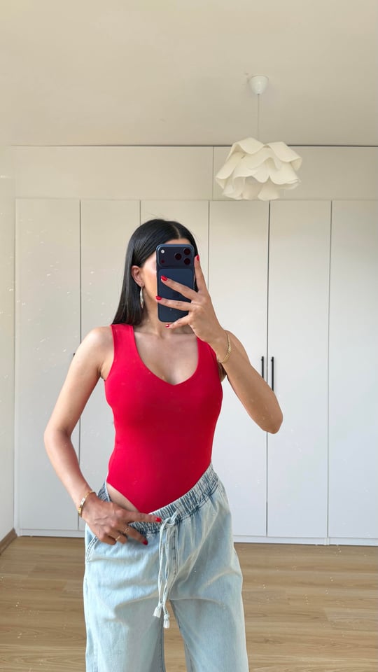Kırmızı Basic Bodysuit GAUS-01564