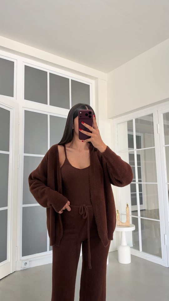 Kahve Yumuşak Dokulu Üçlü Premium Takım GAUS-02028 GAUS-02210