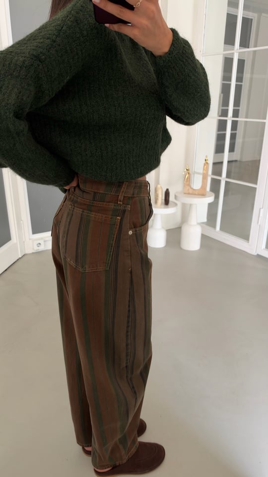 Kiremit ZR Model Şeritli Jean GAUS-02374